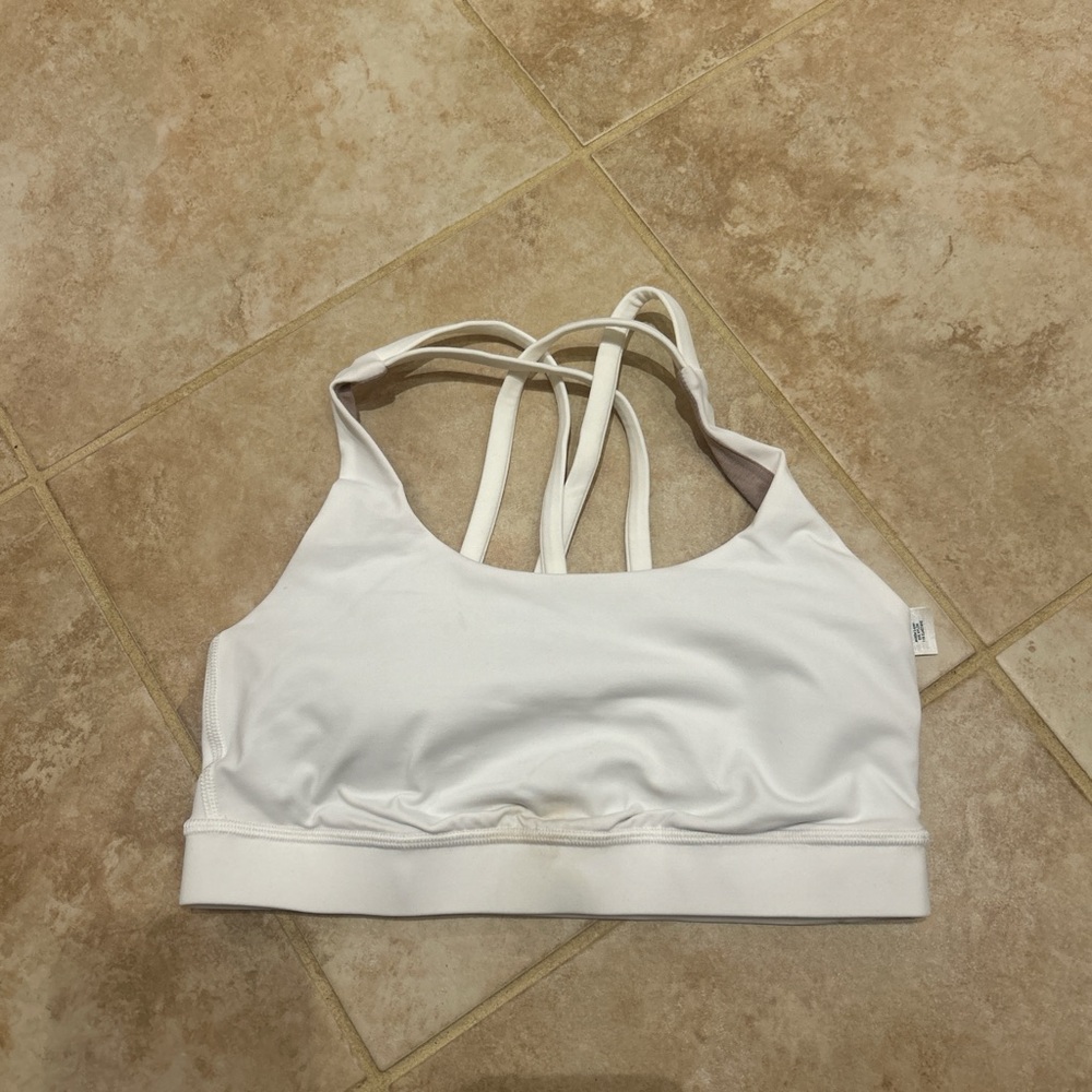 White Lululemon Strappy racerback Sports Bra